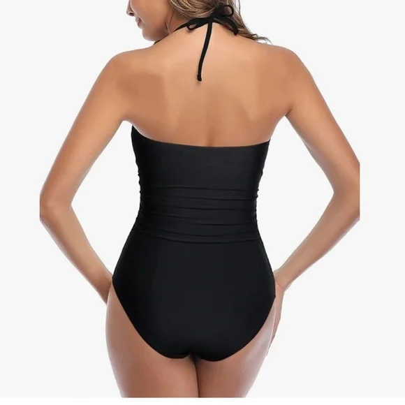 Tempt Me Cutout One Piece Tummy Control High Waisted Halter swimsuit - Picture 2 of 6